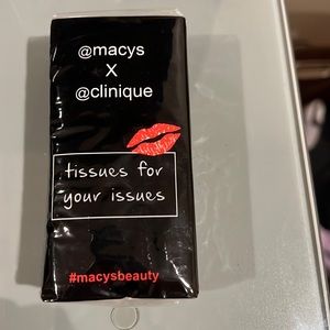 Clinique x Macys tissues for your issues